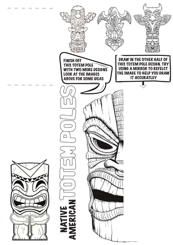 printable totem pole coloring pages