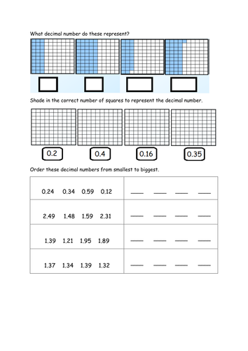 Ordering decimals