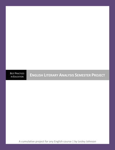 English Literary Analysis Semester Project