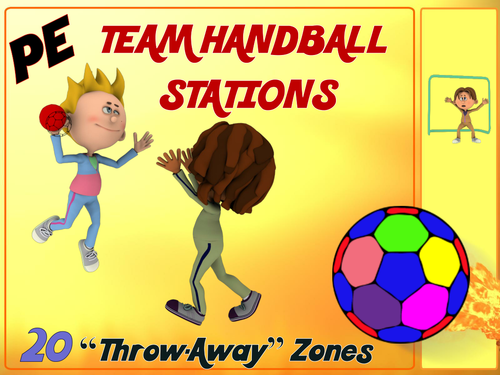 PE Team Handball Stations- 20 "Throw-Away" Zones