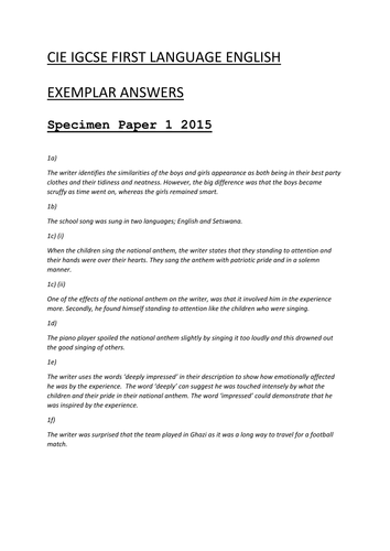 test english cambridge listening English SPECIMEN 0522 iGCSE 2015 Cambridge Core 1 Paper