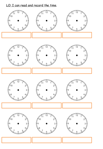  Drawing time analogue clock face worksheets Year 2 Year 3 - upper KS1 / lower KS2