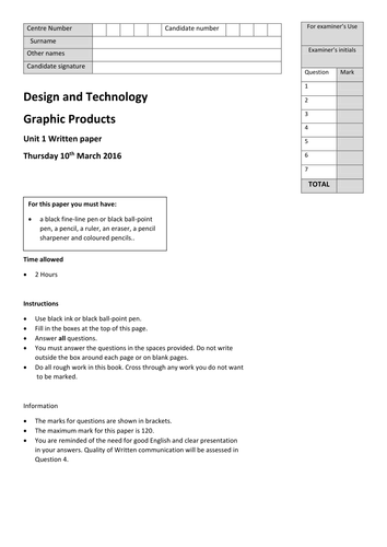 template paper exam Teaching  front Mock bobcolenutt by paper exam cover