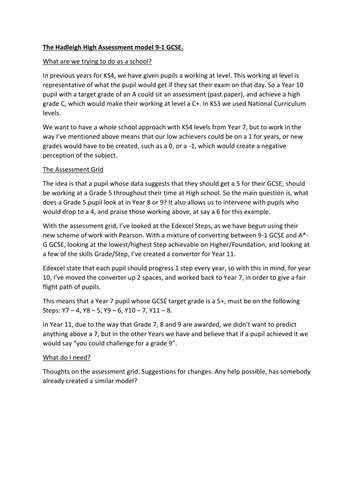 Edexcel 9-1 GCSE Grade and STEPs converter.