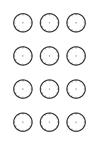 blank roman numeral clock faces teaching resources