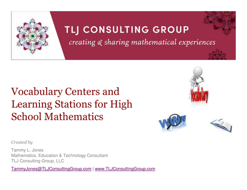 Vocabulary Centers and Learning Stations for HS Mathematics