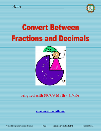 Use Place Value to Convert Decimals and Fractions - 4.NF.6
