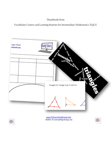 Vocabulary Centers and Learning Stations for Intermediate Mathematics