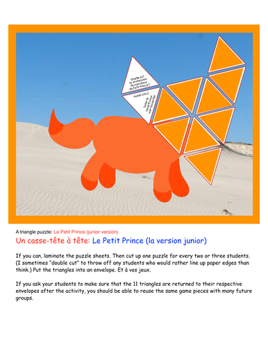 Triangle puzzle:  Le Petit Prince ( JUNIOR version)