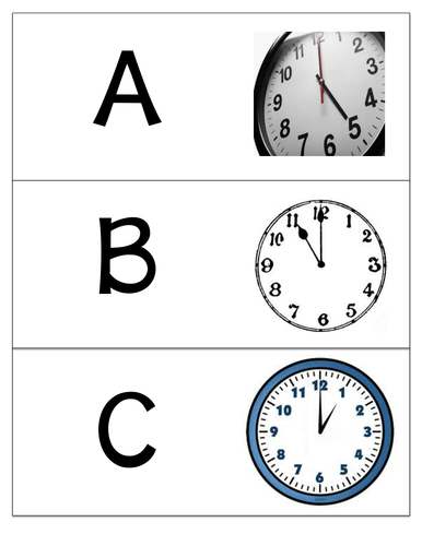 Telling Time Scavenger Hunt