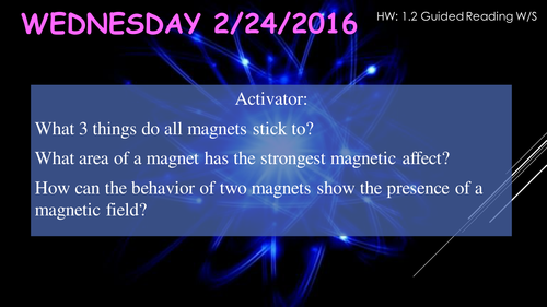 Physics 1.2 Atom Basics and Inside a Magnet Powerpoint and Guided Notes