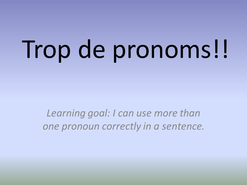 French multiple object pronouns guided notes