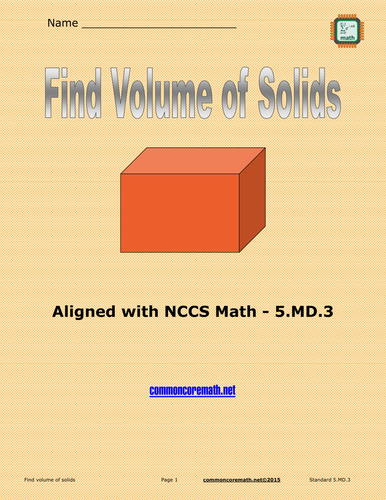 Find Volume of Cubes - 5.MD.3