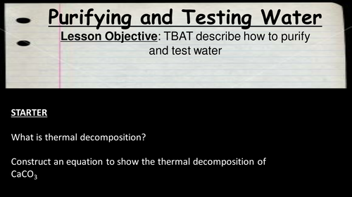 Water purification and testing OCR C4