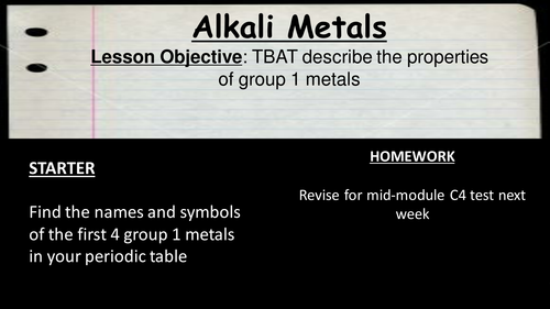 Group 1/Alkali metals OCR C4