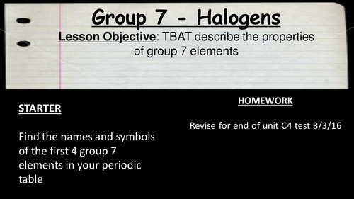 Group 7/Halogens OCR C4