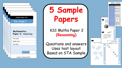 5 Sample Papers KS1 Maths SATs Paper 2 (Reasoning, questions and answers)