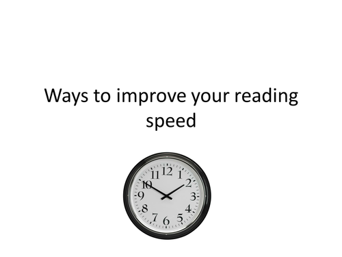 Teaching GCSE students to read faster
