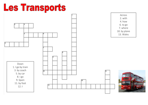 Transports criss-cross puzzle