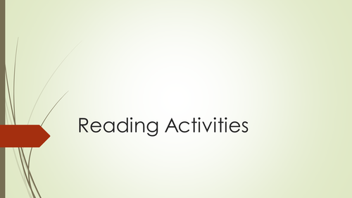 Reading and Vocabulary Activities Powerpoint