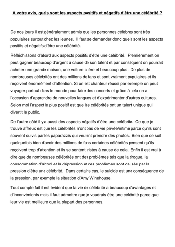 Model essay french image