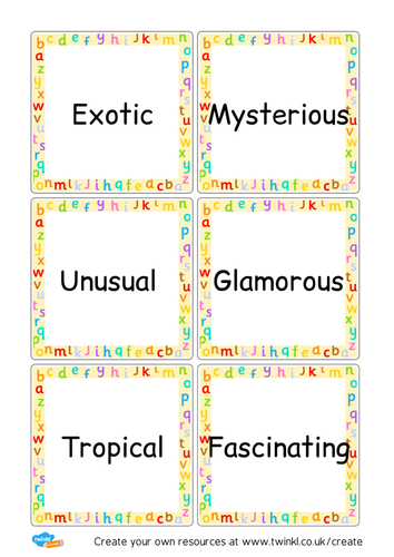 Synonym Word Cards