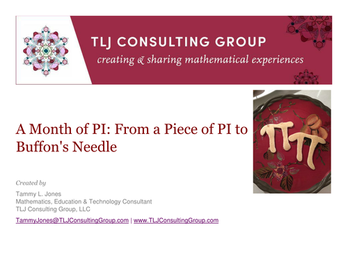 A Month of PI: From A Piece of PI to Buffon's Needle Pi-Day Activities  for MS and HS