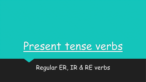 Present tense PPT for French
