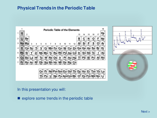 Periodic Table - Physical Trends in the Periodic Table