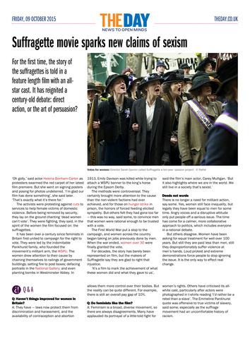 News articles for teaching: bring Suffragette to life using the news 