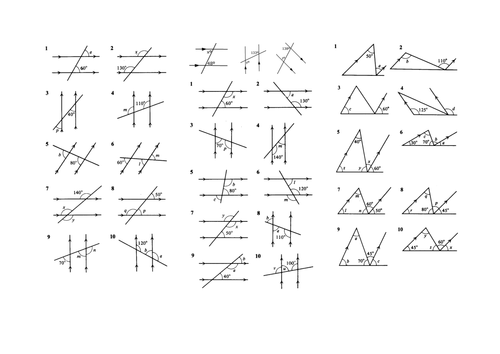 Introducing Angles In Parallel Lines