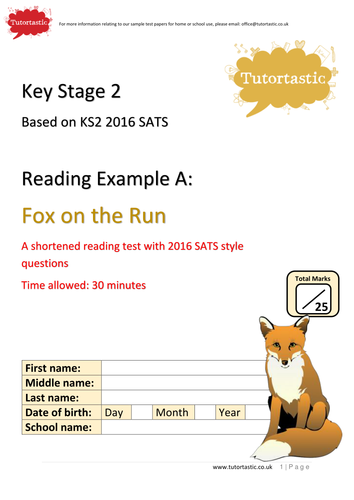 KS2 Reading Tests And Revision Year 6 Sats