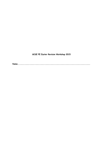 Edexcel GCSE PE Revision Document 