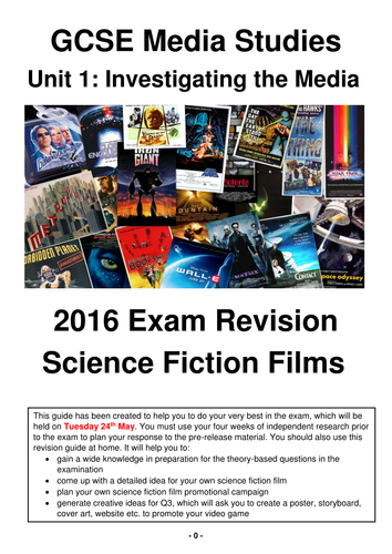 Science Fiction Films Revision Guide for 2016 GCSE Media Studies Exam!
