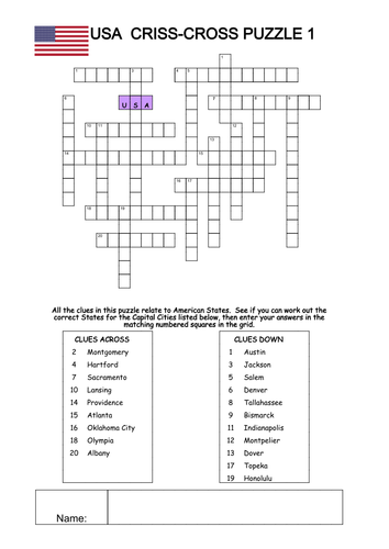 USA - NAME THE AMERICAN STATE 