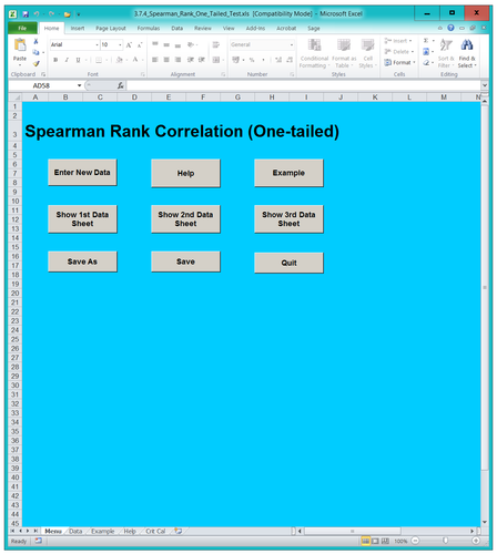 BioA_3.7.4 Statistics Tests - Spearman Rank Spreadsheet