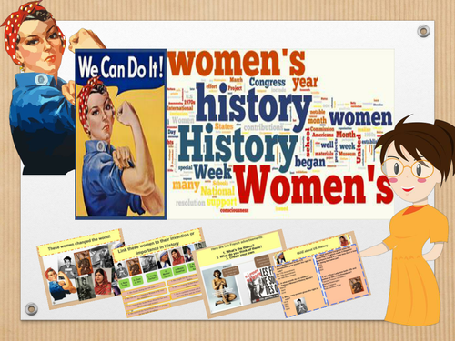 Women's History Month (Lesson + student exercices printable) (No prep)