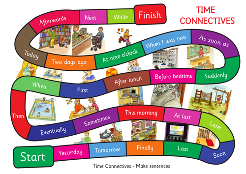 games for english 7 grade vocabulary sentences. Connectives size. A3 up Time Make Game.