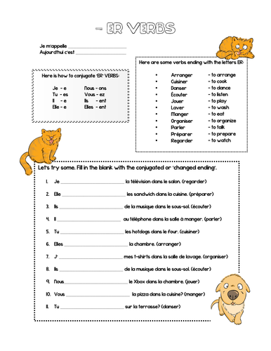 french-er-verbs-activity-french-er-verbs-present-tense-worksheet-20-short-answer-questions