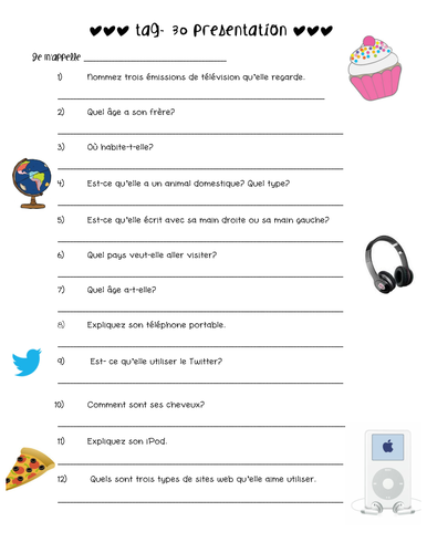 Authentic French reading activity - #30 Questions