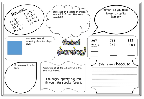 Y2 SATS revision sheets (english, maths and grammar objectives)