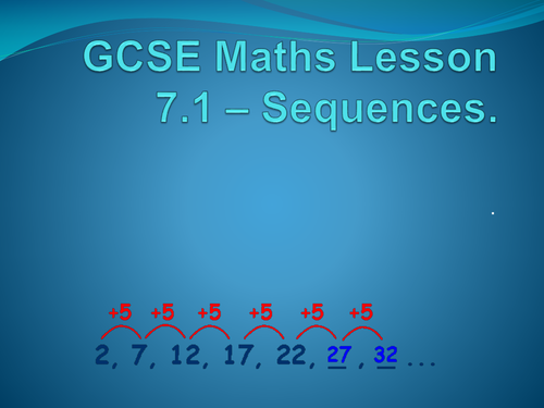 GCSE Maths sequences lesson.