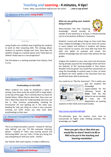 Teaching and learning newsletters