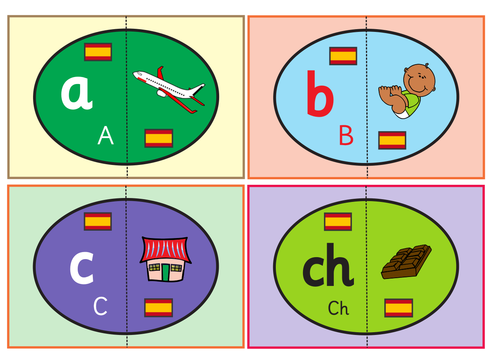 Spanish Alphabet Eggs Flashcards. Matching Game .