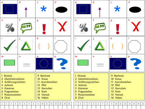 mathematical symbols and punctuation in German