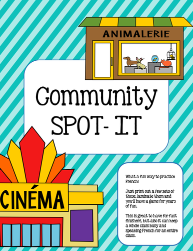 French Community Spot it GAME - FSL/ French Oral communication