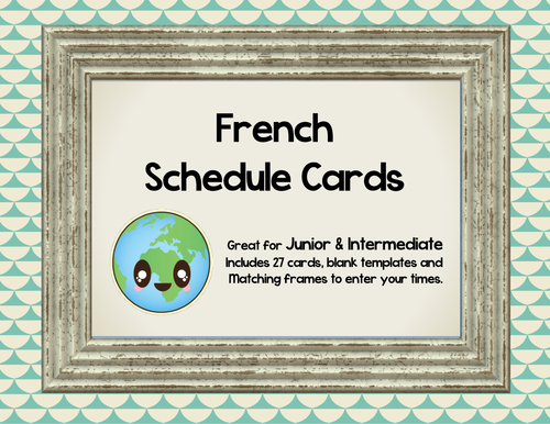 French School Schedule Cards - School Subjects/ L'Horaire