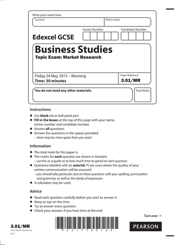 3.01 Marketing/Market Research Mock Paper