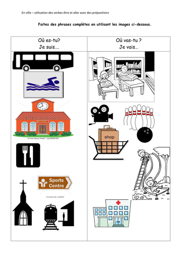Y7 prepositions in town 