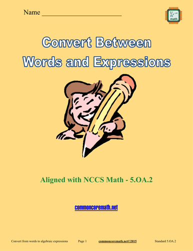 Convert Between Words and Expressions - 5.OA.2
